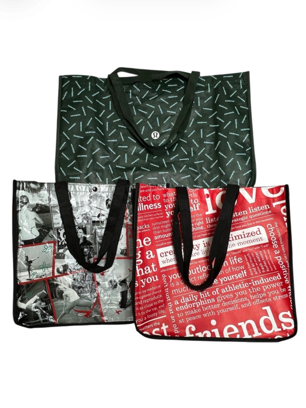 Lululemon Bundle of Three Large Reusable Shopping Bags